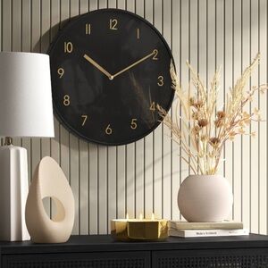 Elegant Black and Gold Wall Clock